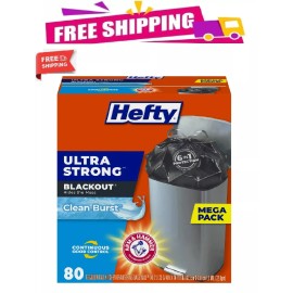Hefty Ultra Strong 13 gallon Trash Bags, Tall Kitchen Trash Bags , 80 Bags