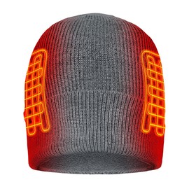 ActionHeat 5V Battery Heated Knit Hat - Rechargeable Cap For Winter – Adjustable Heat 4 Hours Of Warmth Grey