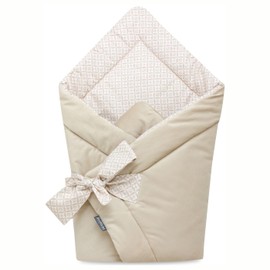 Bellochi 2-in-1 Baby Swaddling Blanket, Baby Squirrel, 75 x 75 cm, Made of Cotton and Velvet Swaddle Blanket, for Prams, Baby Cot or Child Seat, All Year Round, Oeko-Tex Certified (Lux)