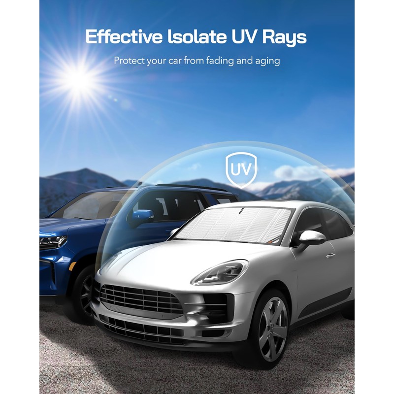 Pigenius Windshield Sun Shade for Ford Bronco 2021-2025. Full Coverage