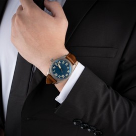 Gomvadr Quick Release Leather Watch Band,Vintage Oil-tanned Pull-up Leather Strap Replacement Watch Straps Men Women 14mm 16mm 18mm 19mm 20mm 21mm 22mm 24mm (20mm, Cognac with Contrast Stitch)