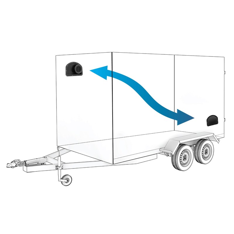 RecPro Trailer Exterior Vent Cowl | Driver's Side Front |