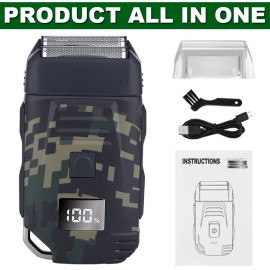 Unbranded Twin-Blade Electric Shaver Trimmer Razor USB Cordless Hair Beard Shaving Machine - Camouflage Shaver