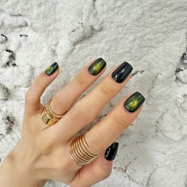 Redykat 24PCS Glossy Coffin Press On Nails, Salon Quality Nail art, Extra Long Acrylic Fake Nails, False Nails, Home Quick Manicure……… (Gemstone Glow)