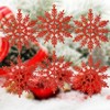 DERAYEE Christmas Decoration Snowflake Hanging Red Pack of 12 Snowflakes