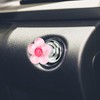 lasuroa Car One-Touch Start Button, Pink Flower Car Starter Cover