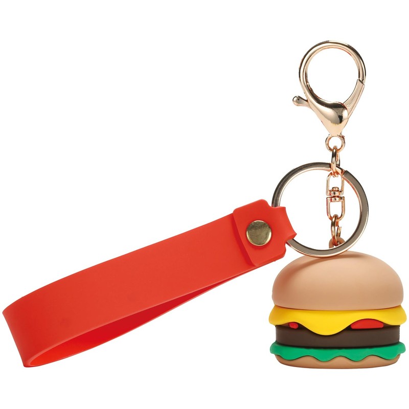 Skater ZRMKH1 Burger Conx Burger Keychain with Rubber Mascot