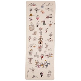 YamamotoJin Shoten Japanese Miscellaneous Goods Kyoto Accessories, Double Gauze Hand Towel, Yokai Zukushi: Yumoto Goichi Collection), Human Face Plaque Size: Approx. 12.6 x 35.0 inches (32 x 89 cm)