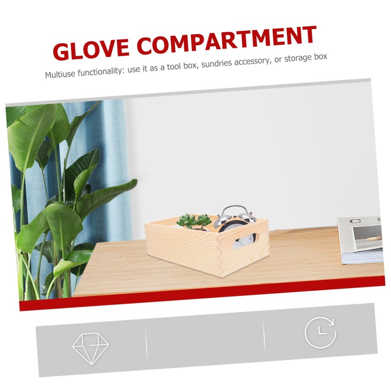 TEHAUX Box Wooden Organizer Box Small Tool Storage Crate with