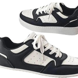 Korean Edition Breathable Student Trend Versatile Casual Shoes with Thick Sole, PVC/Rubber/Fabric Soles, and Laces for Spring/Summer/Fall Athletic Boy - Color: White, Size: 10