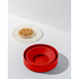 W&P Microwave Silicone Popper Maker | Red | Collapsible Bowl w/Built in Measuring, BPA, Eco-Friendly, Waste Free, 9.3 Cups of Popped Popcorn