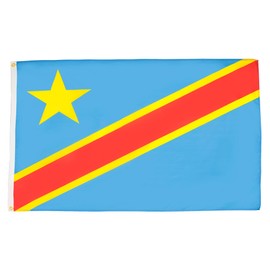 AZ FLAG - Democratic Republic Of The Congo Flag - 2x3 Ft - 100D Polyester Congolese Banner with Two Metal Grommets - Fade Resistant - Vivid Colors - 2' x 3' Feet - 90x60 Cm