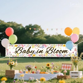 Letjolt Baby in Bloom Baby Shower Banner Wildflower Decorations Floral Theme Girls Party Decor for Nursery Newborn Celebration Backdrop 6Ft