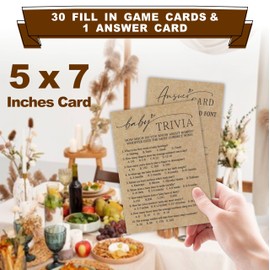 WeMaison 30 Pcs Praft Paper Baby Shower Game Cards with 1 Answer Card -Baby Trivia -Gender Reveal Games, Gender Neutral Party Favor Supplies,Party Game & Activities- A12