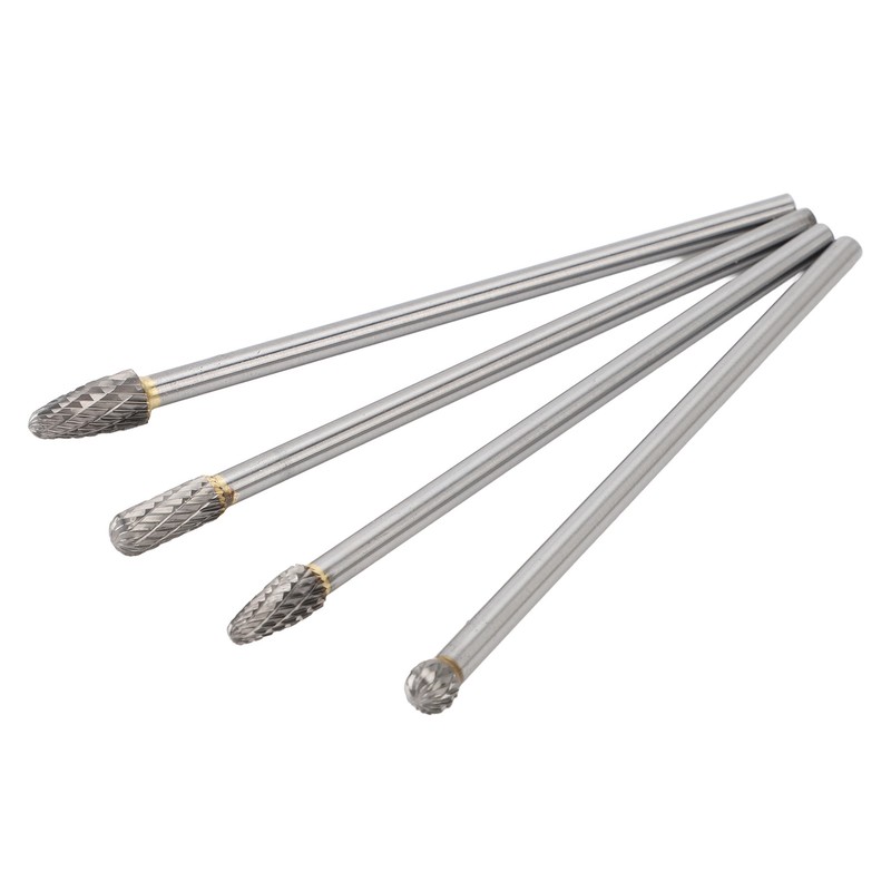 4pcs 6mm Tungsten Steel Carbide Rotary Burr Set Fits Rotary