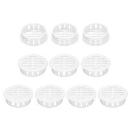 sourcing map 10Pcs 35mm/1.4in Air Vents Circular Soffit Vents, White Plastic Soffit Vent Cover for Bathroom Home, Office, Kitchen, Cabinet, Wardrobe
