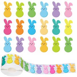 FYSUIMU 1000Pcs Easter Bunny Stickers Roll Cute Rabbit Seal Stickers Self-Adhesive Label Decals for Craft Scrapbook Envelope Card Spring Holiday Party Favor Decor