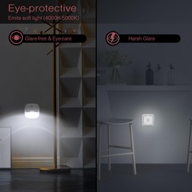 LOFICOPER Motion Sensor Light Indoor, (Upgraded) Stick on LED Night Light, Battery Operated Closet Light, Auto ON/Off Cabinet Light, for Bathroom, Bedroom, Stairs, Hallway, White, 3 Pack