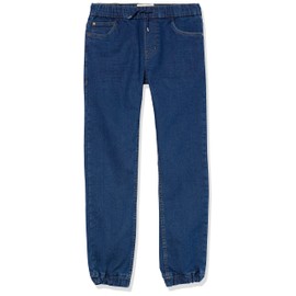 Nautica Boys' Pull-On Stretch Denim Jeans, 5-Pocket Style & Drawstring Closure, Medium Blue, 7