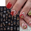 9 Sheets New Year Nail Stickers 3D Self-Adhesive Santa Claus
