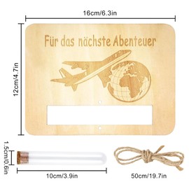 Flugzeug Geldgeschenk Reise, Geburtstag Hochzeit Geldgeschenke, Lustige Reisekasse Geschenkkartons aus Holz, Wunscherfüller Reagenzglas Geschenke für Reisende
