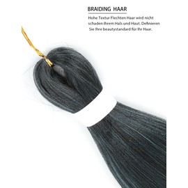 PARXITN Pre Stretched Braiding Hair Black to Blue Long 66 cm 4 Bundles Yaki Easy Braids Synthetic Braid Hair Extensions for Hair Crochet