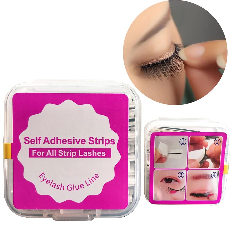 Self Adhesive Lash Strips for Fake Eyelashes, No Glue Apply