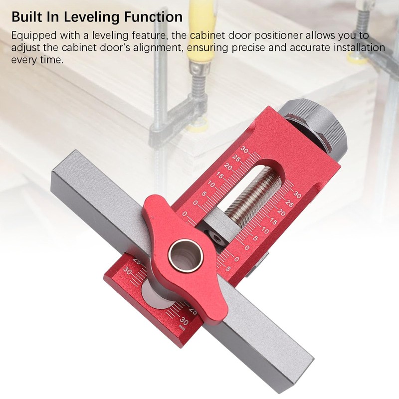 Aluminum Cabinet Door Installation Positioner, Adjustable Cabinet Hardware Jig, Cabinet
