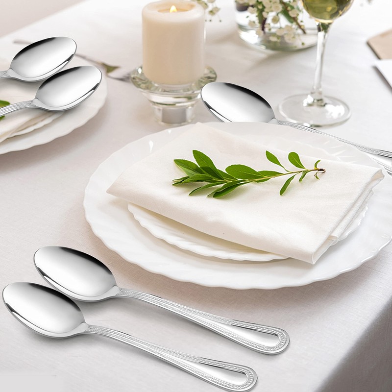 Dinner Spoons Set of 12, E-far Stainless Steel Spoons Silverware