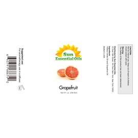 Sun Essential Oils 8oz Grapefruit Essential Oil - Aromatherapy Grapefruit Oil Bulk