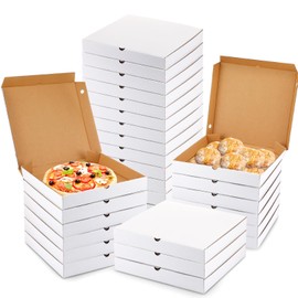 PerKoop 100 Pcs Pizza Boxes 10 x 10 Inch Bulk Empty Pizza Box Square Cardboard Pizza Box Reusable Pizza Box Large Pizza Container for Takeout Bakery Restaurant Pizza Party Supplies