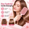 Hollow-Out Fine-Tooth Detangling and Volumizing Hair Comb for Real Hair