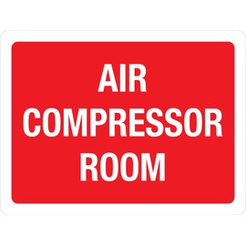 Air Compressor Room Red Landscape - Wall Sign Facility Signs 8"x12" Metal Sign Danger Warning Man Cave Yard Indoor Or Outdoor