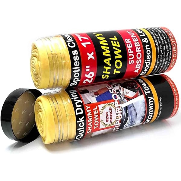 Premium Shammy Cloth for Car Drying - 2pk(26”x17”) - Super