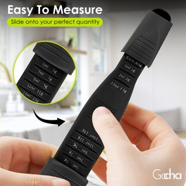 GOCHA Gadgets | Adjustable Measuring Spoon | Double End Adjustable Scale Teaspoon Scoop | Multi Scale Levels (0.5ml/gm - 13ml/gm) | Best Kitchen Helper for Tea, Coffee, Spices, or Liquid (Black)