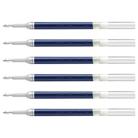 PENTEL Pack of 6 LR7 Refills for Rollerball Energel Point 0.7 Stroke 0.35 mm Midnight Blue