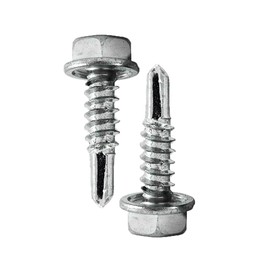 DOJA Industrial Hexagon Drilling Screws 4.8 x 19 Pack 100 Trapezoidal Sheet Metal Self-Tapping Screws Drilling Screws with Hex Head Self Tapping Screws without Sealing Disc