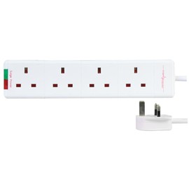 PRO ELEC H4G+5M PL1097987 5 m 13 A 4 Gang Surge Protected Extension Lead,White