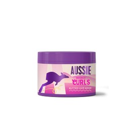 Aussie Bouncy Curls Rich Butter Hair Mask | For Dry Wavy & Curly Hair | Jojoba Oil, Coconut Oil & Macadamia Nut Oil | Cruelty Free Vegan Formula | Rinse-Out Or Leave-In Hair Treatment