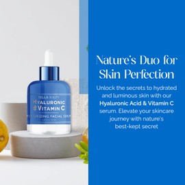 Bella Beauty Hyaluronic Acid & Vitamin C Moisturizing Facial Serum - Hydrating, Reduces Wrinkles & Fine Lines, Boosts Collagen - Dermatologist Tested, Korean Skin Care for All Skin Types - 1.69 Fl. Oz