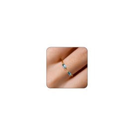 TLY Gold Birthstone Rings for Women Non Tarnish 14K Gold Plated Stackable Rings Dainty CZ Adjustable Gemstone Emerald Green Stacking Open Thumb Ring Wedding Promise Rings Birthday Jewelry Gifts