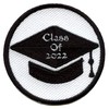 Class Of 2022 Script In Graduation Cap Round Embroidered Iron