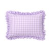 Francfranc Sheer Check Ruffle Pillow Cover 70x50cm Purple New Life