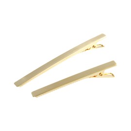 VINGTAINE Metal Line Hair Clips, Set of 2, Beak Clips, Ducker Clips, Hair Accessories, Simple, H-786-G- Gold