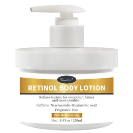 Retinol Body Lotion, Fragrance-Free, Anti-Aging Firming Moisturizer Body Cream with Niacinamide Hyaluronic Acid & Shea Butter, Helps Diminish the Look of Crepey Skin for Women & Men 8.45 oz