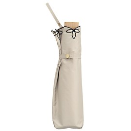 World Party (Wpc.) 801-656 BE Parasol, Light Blocking Bird Cage Umbrella, Folding, Beige, 21.7 inches (55 cm), Women's, With Umbrella Bag, Wide Panels, Compact