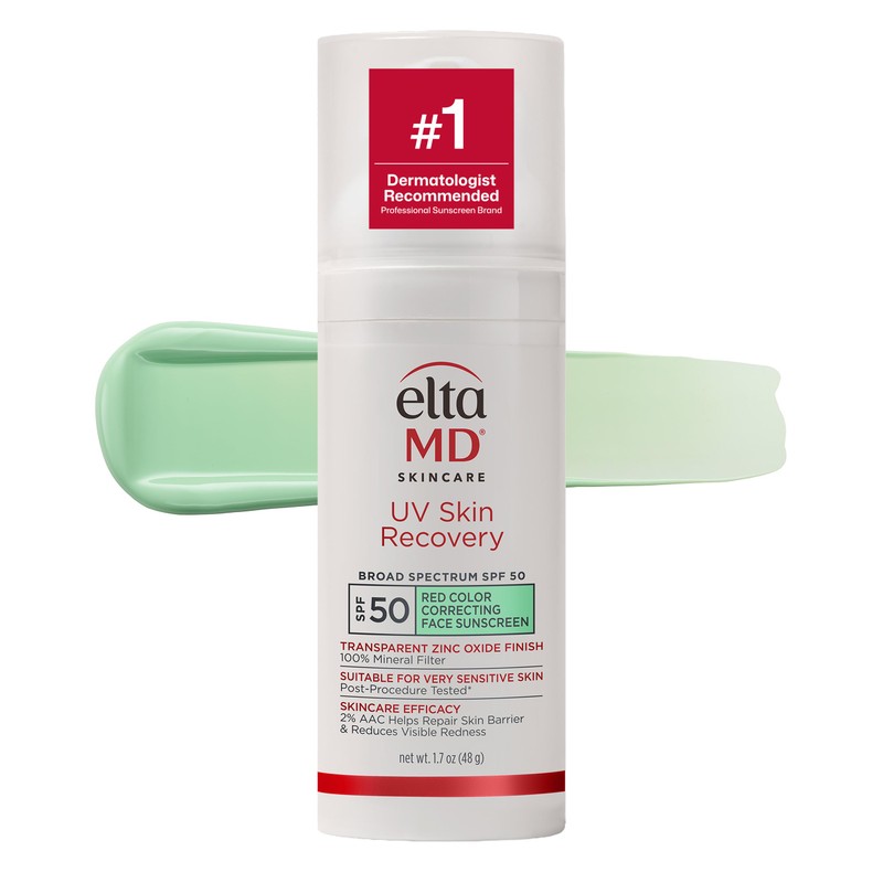 EltaMD UV Skin Recovery Green Tint All Mineral, Redness Reduction,
