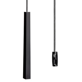 Black Light Pull Cord, String and Handle. Slimline, Subtle Cube Minimalist Design. Choice of Cord Colour. (Metallic Silver Cord)