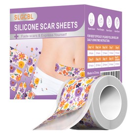 SLGCBL Silicone Scar Sheets, Reusable Silicone Scar Tape Roll for Surgical Scars & C Section (1.6” x 60”) Silicone Strips for Face, Body, Burns & Keloid Scars (Pattern 1)