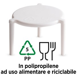 Everest Adv - 250 Spacers for Pizza Boxes for Sports | Height 3 cm | Pizza Saver | White | Pack of 250